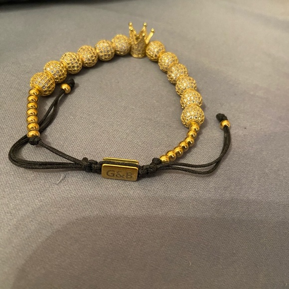 Men’s luxury bracelet Gold & Black - Picture 2 of 2